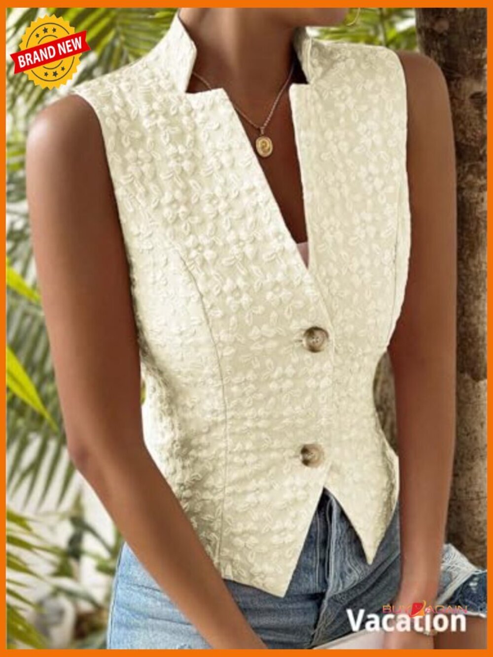 Sleeveless Knit Vest - Slim Fitted Business Casual Work Office Top - Picture 2 of 7